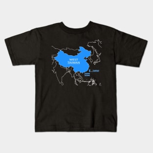 Funny China Map Define China Is West Taiwan Kids T-Shirt